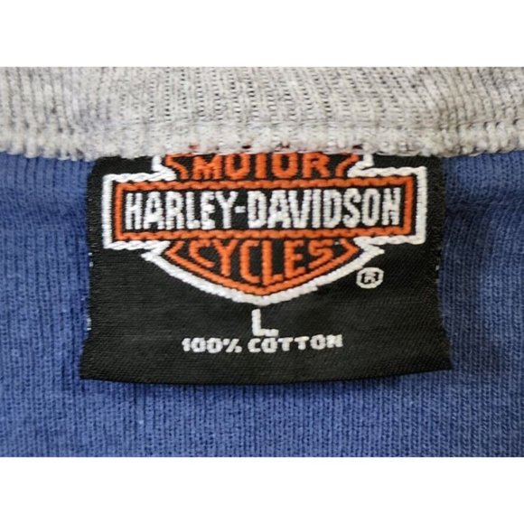 Harley Davidson Y2K 2000 Women's Sleeveless Ringer Tank Top Miami FL Blue Size L - Picture 6 of 12